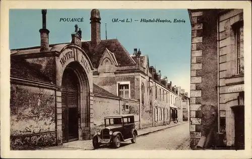 Ak Pouancé Maine et Loire, Hopital-Hospice, Hotel Dieu, Entree, Auto