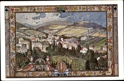 Künstler Ak Schüle, G. F., Wien 19 Döbling Grinzing, Kobenzl, Kahlenberg