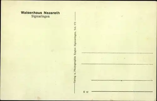 Ak Sigmaringen an der Donau Baden Württemberg, Waisenhaus Nazareth