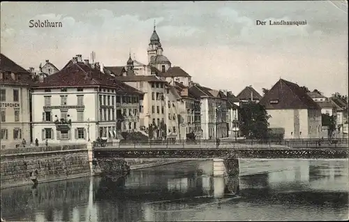 Ak Solothurn Stadt Schweiz, Landhausquai