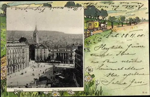 Passepartout Ak Zürich Stadt Schweiz, Paradeplatz