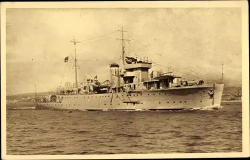 Ak Portugiesisches Kriegsschiff, Marinha de Guerra, Aviso Goncalves Zarco ao Tejo, 1933