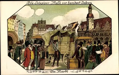 Litho Leipzig in Sachsen, Leipziger Messe, Am Markt, Händler