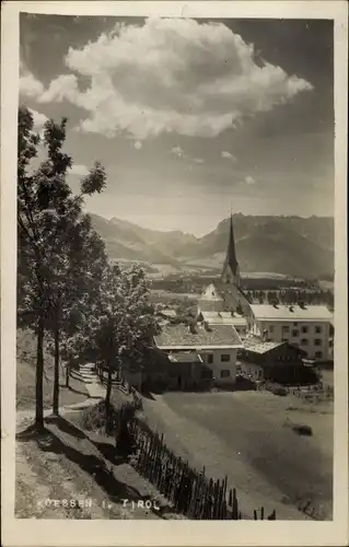 Ak Kössen in Tirol, Blick auf den Ort, Kirchturm