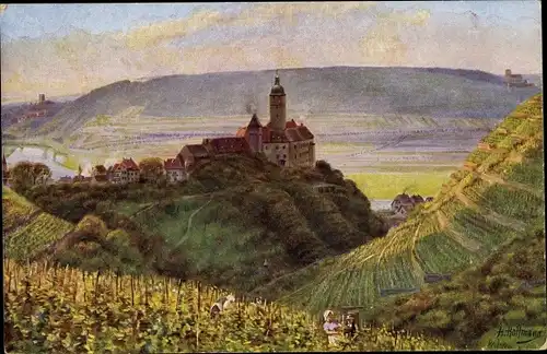 Künstler Ak Hoffmann, H., Gundelsheim am Neckar, Schloss Hornegg, Guttenberg, Ehrenfels