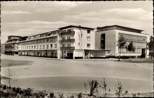 Ak Wilhelmshaven, Grenzstraße Ecke Paul Hug Straße, Rathaus Café mit Landesversicherungsanstalt