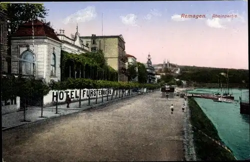 Ak Remagen am Rhein, Rheinpartie, Hotel Fürstenberg