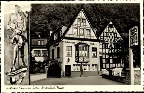 Ak Brodenbach an der Terrassenmosel, Gasthaus Schwarzer Ritter, Zeichnung v. Ritter