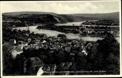 Ak Vallendar am Rhein, Panorama, Niederwerth und Urbar