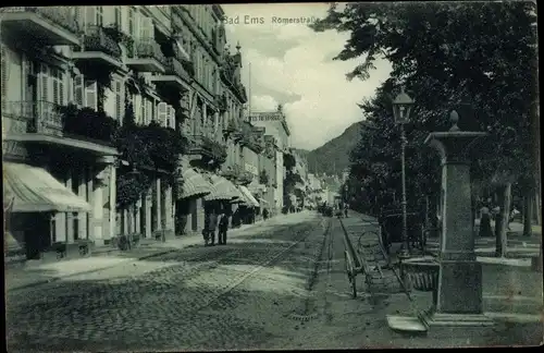 Ak Bad Ems, Blick in die Römerstraße, Geschäfte