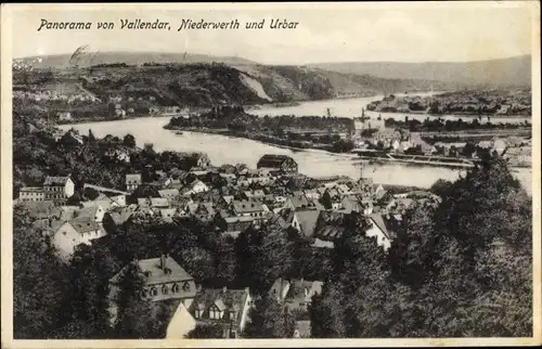 Ak Vallendar am Rhein, Panorama, Niederwerth und Urbar