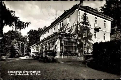 Ak Bad Ems an der Lahn, Eisenbahner Erholungsheim, Haus Lindenbach