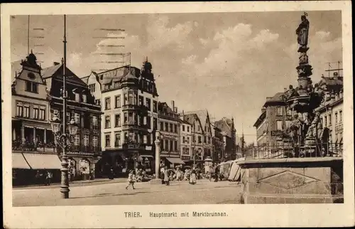 Ak Trier an der Mosel, Hauptmarkt mit Marktbrunnen