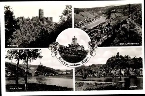 Ak Cochem an der Mosel, Winneburg, Teilansicht, Blick v. Sehl