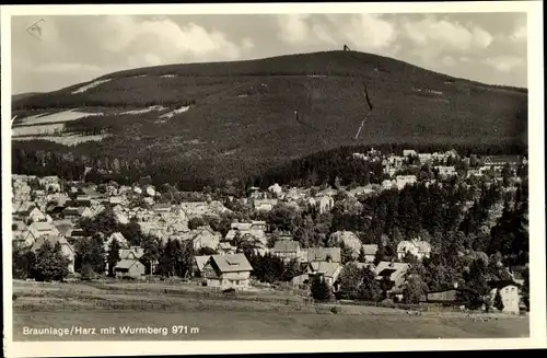 Ak Braunlage Harz, Panorama mit Wurmberg, Aussichtsturm