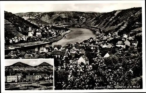 Ak Niederfell an der Mosel, Gesamtansicht, Gasthof Dany