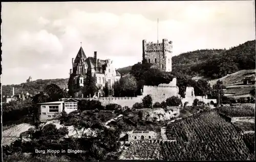 Ak Bingen am Rhein, Burg Klopp