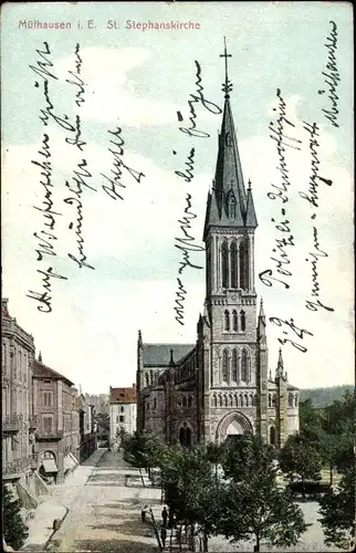 Ak Mulhouse Mülhausen Elsass Haut Rhin, St. Stephanskirche