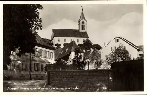 Ak Auggen Baden Württemberg, Gasthaus zum Rebstock, Kirche, Straßenpartie