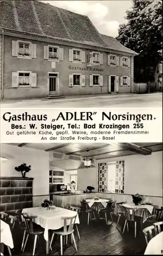 Ak Norsingen Ehrenkirchen im Breisgau, Gasthaus Adler, Innenansicht