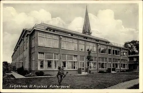 Ak Lutjebroek Nordholland Niederlande, St. Nicolaas Achtergevel