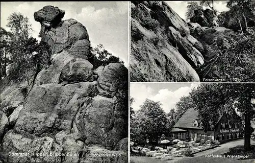 Ak Ibbenbüren in Westfalen, Dörenther Klippen, Felsenkanzel, Kaffeehaus Wienkämper