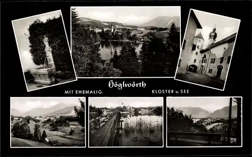 Ak Höglwörth Anger im Rupertiwinkel Oberbayern, Panorama, Kloster, See