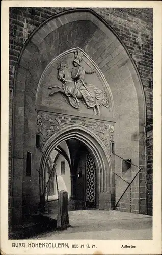 Ak Zimmern Bisingen im Zollernalbkreis, Burg Hohenzollern, Adlertor