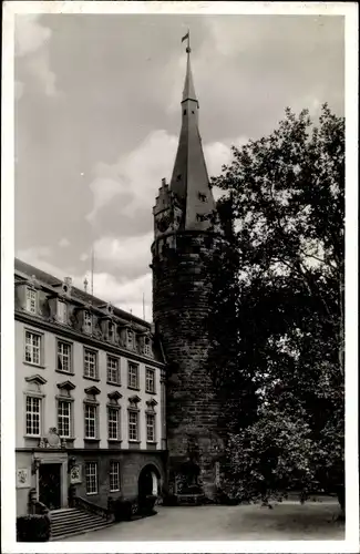 Ak Erbach im Odenwald Hessen, Bergfried des Schlosses