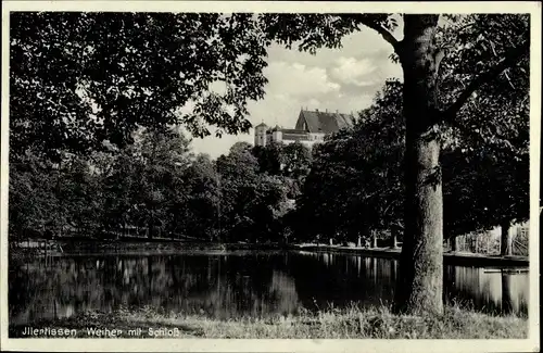 Ak Illertissen in Schwaben, Weiher mit Schloss