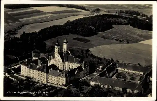 Ak Roggenburg Schwaben Bayern, Kloster, Fliegeraufnahme