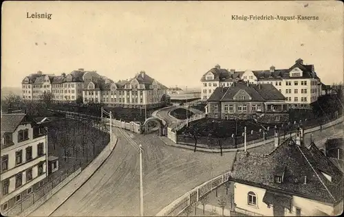 Ak Leisnig in Sachsen, König Friedrich August Kaserne, Ort