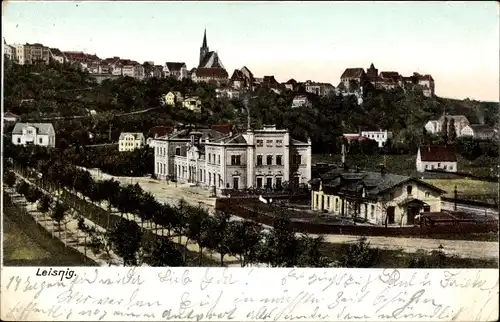 Ak Leisnig an der Freiburger Mulde Sachsen, Blick auf Stadt und Kirche