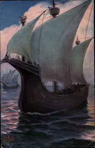 Künstler Ak Rave, Chr., Marine Galerie Nr. 37, Englisches Kriegsschiff, Edward III