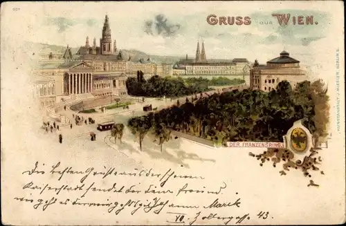 Litho Wien 1. Innere Stadt Österreich, Franzensring