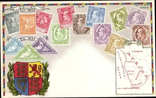 Briefmarken Wappen Litho Südafrika, Kap der guten Hoffnung