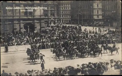 Ak Wien, Kaiser Jubiläums Huldigungs Festzug 1908, Reiter