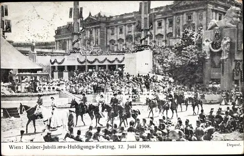 Ak Wien, Kaiser Jubiläums Huldigungs Festzug 1908