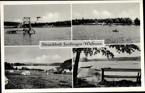 Ak Freilingen im Westerwald, Strandbad, Zeltplatz