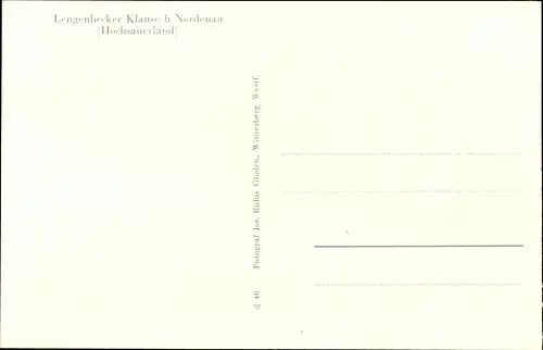 Ak Nordenau Schmallenberg im Sauerland, Lengenbecker Klause