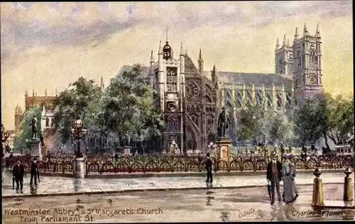 Künstler Ak Flower, Charles, London City, Westminster Abbey and St. Margaret's Church