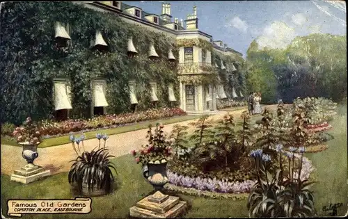 Künstler Ak Eastbourne East Sussex England, Famous old gardens, Compton Place