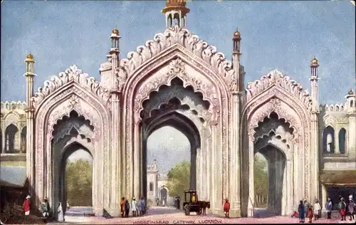 Künstler Ak Lucknow Indien, Hooseinabad Gateway