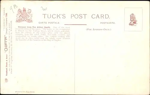 Künstler Ak Wimbush, Torquay Devon England, View from Abbey Sands