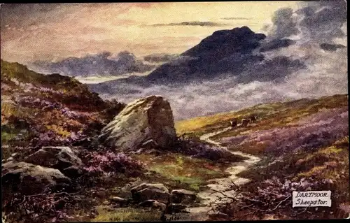 Künstler Ak Dartmoor Devon England, Sheepstor, Landschaft