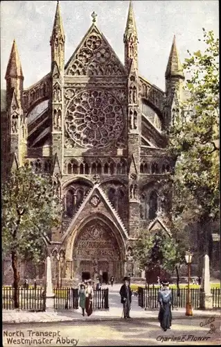 Künstler Ak Flower, Charles F., London City, Westminster Abbey, North Transept