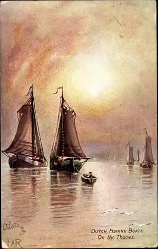 Künstler Ak Dutch Fishing Boats on the Thames, Segelboote