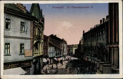 Ak Przemyśl Polen, Ul. Franciszkanska II, Straßenpartie