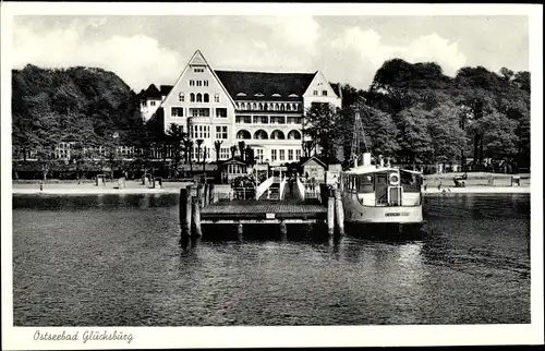 Ak Glücksburg an der Ostsee, Seebrücke