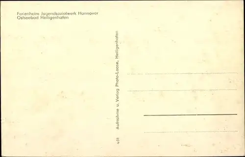 Ak Ostseebad Heiligenhafen, Dünenhotel, Ferienheim Jugendsozialwerk Hannover